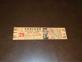Vintage 1948 Cleveland Indians World Series Champs Baseball Full Ticket