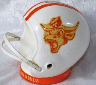 Vtg Ut University Texas Longhorns Bevo Mascot Football Helmet Coin Bank