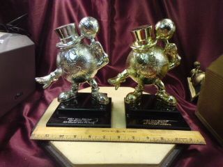 (2) 2001gus Macker Basketball Trophies - Gold All - World Champs/silver 2nd Pl - F/shi