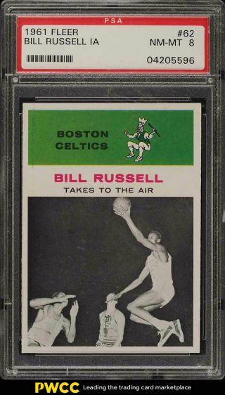 1961 Fleer Basketball Bill Russell In Action 62 Psa 8 Nm - Mt (pwcc)