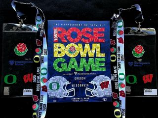 2020 Rose Bowl Package: Official Program & 2 Dueling Lanyards Oregon Wisconsin