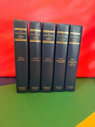 The Summa Theologica Of St.  Thomas Aquinas - Set Of 5 Volumes (i - V)