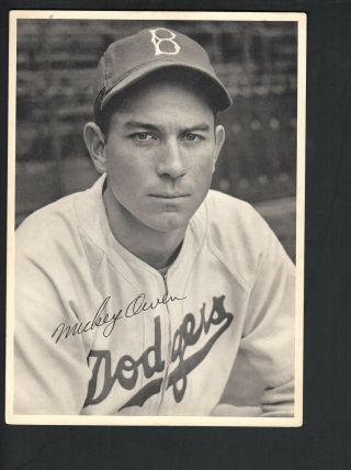 Mickey Owen 1940 - 49 Brooklyn Dodgers Picture Pack Photo Card