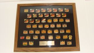 1992 Framed Barcelona U.  S.  Olympic Pin Set Issued By Jewel Tea Co.  Food Stores