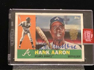 1/1 Hank Aaron 2019 Topps Archives Signature Series Auto Autograph Encased