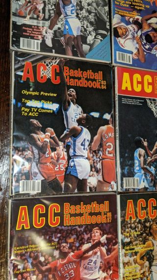 (9) Vintage 1979 - 1993 Misc.  Acc Basketball Handbook Yearbook (s) Michael Jordan