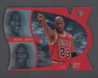 1997 - 98 Spx Promotion Holoview Die - Cut 1 Michael Jordan Bulls Hof " Tough "