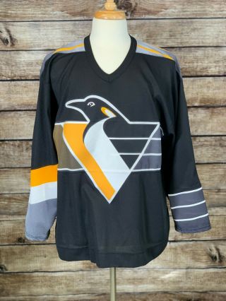 Ccm Pittsburgh Penguins Hockey Jersey Adult L Nhl No Name Air - Knit Canada