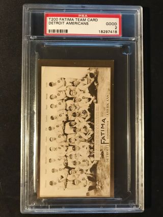 1913 T200 Fatima Detroit Americans Psa 2 Ty Cobb