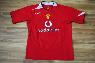 Manchester United Home Football Shirt 2004/2006 Jersey Size Mens Large Vodafone