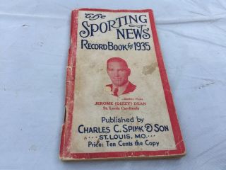 Antique 1935 The Sporting News Baseball Record Book For 1935 Dizzy Dean