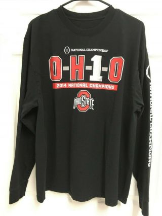 OHIO STATE BUCKEYES 2014 National Champions Adult Long Sleeve Pullover Shirt 2