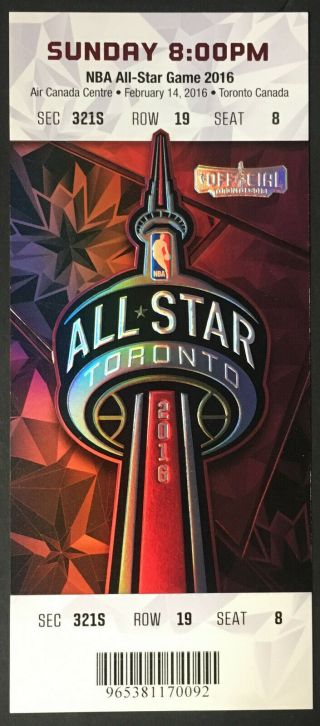 2016 Nba All Star Game Ticket Toronto Raptors Host Basketball Canada