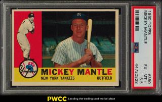 1960 Topps Mickey Mantle 350 Psa 6.  5 Exmt,  (pwcc)