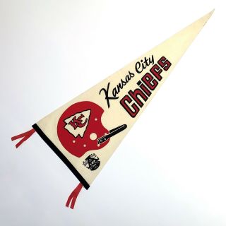 Vintage Full Size Kansas City Chiefs Early Afl Pennant 1960’s 60’s