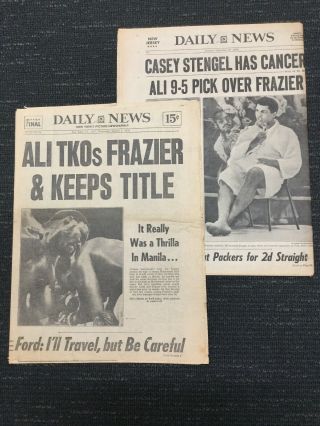 Muhammad Ali Vs Joe Frazier Iii - Boxing - 1975 York Daily News Newspapers