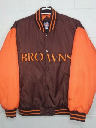 Gameday Nfl Cleveland Browns Insulated Snap - Up Jacket Coat Men 