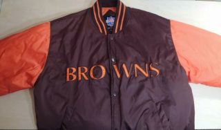 GameDay NFL CLEVELAND BROWNS insulated Snap - up Jacket coat Men ' s size Large 3