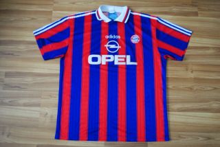 Size Xl Bayern Munich Home Football Shirt 1996 - 1997 Jersey Adidas Vintage Opel