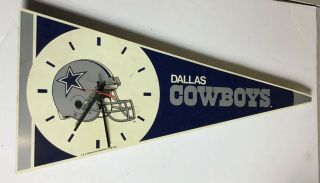 Vintage Nfl Dallas Cowboys Electronic Clock Pennant Football 1991 Memorabilia