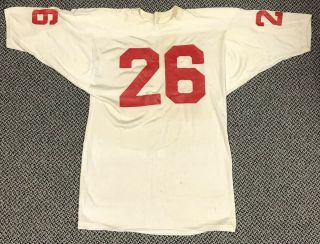 Vintage 50s 60s Game Worn Durene Football Jersey 26 Red & White