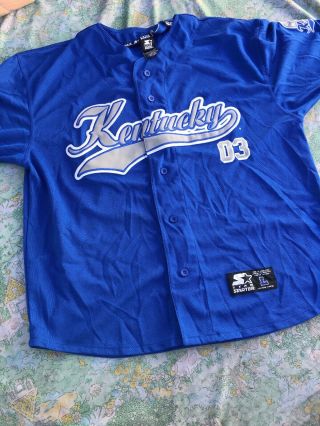 Vtg University Of Kentucky Wildcats Sewn Starter Baseball Jersey Men’s 03
