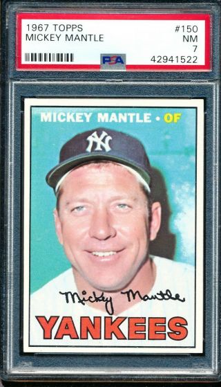 1967 Topps Mickey Mantle 150 Psa 7