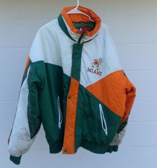 Vintage Miami Hurricanes Pro Player 90’s Canes Puffer Jacket Size Xxl
