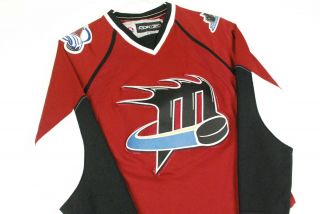 Ccm Lake Erie Monsters Hockey Jersey Youth Boys S/m Red Home Reebok