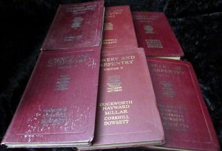 Joinery And Carpentry Books - Set Of Volumes 1,  2,  3,  4,  5 & 6 (hardback,  1949)