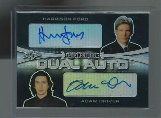 Harrison Ford Adam Driver 2019 Leaf Pop Century 2/3 Auto Signature Refractor