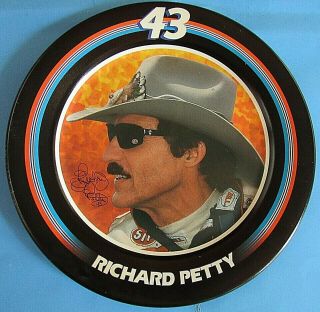 Richard Petty 43 Metal Collectible Signed Plate Usa Made Nascar Record On Back