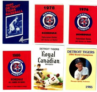 1976 - 2016 Detroit Tigers Pocket Schedules - Group Of 47 Ex
