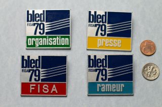 Fisa 79 World Rowing Championships Bled Slovenia Yugoslavia Participation Badges
