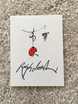 Signed Ralph Steadman Doodle Autograph Gonzo Hunter S Thompson Artist Bookplate