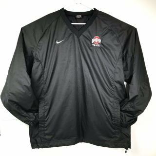 Nike Ohio State Buckeyes Track Jacket Xl Black Pullover Mesh Lined Windbreaker