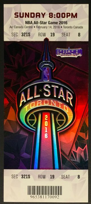 2016 Nba All Star Game Ticket Toronto Raptors Acc Host Basketball Canada