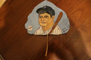Babe Ruth Hand Painted Baseball Art On A Real Tree Leaf David Bowers