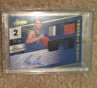 2018 - 19 Absolute Luka Doncic Rc Auto Quad 4 Clr Jersey Material Autograph 24/25
