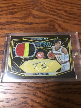 Trae Young 2018 - 19 Obsidian Gold Rc Auto 8/10 3 Color Patch Ssp 