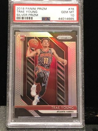 Psa 10 Trae Young 2018 - 19 Prizm Silver 78 Gem Rookie Rc Hawks