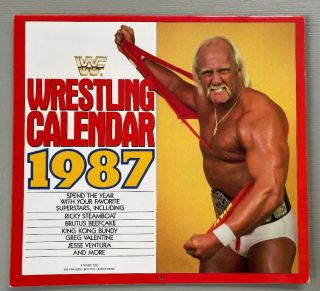 Vintage Wwf Wrestling Wall Calendar 1987 Hulk Hogan Jesse Ventura Brutus