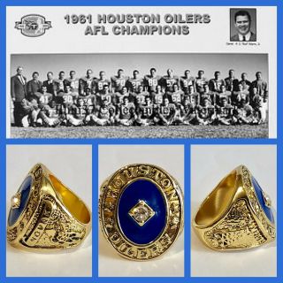 Houston Oilers 1961 Afl Championship Ring Size 11