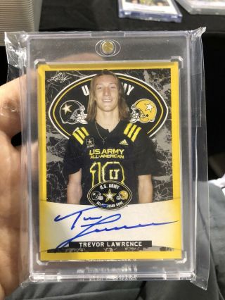 Trevor Lawrence 2018 Leaf Us Army All - American Tour Gold Autograph Ssp /10