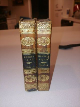 1825 - The Iliad Of Homer - Translated By Alexander Pope - 2 Volume Complete Set