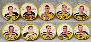 10 Shirriff Salada Foods Nhl Hockey Plastic Coins 1961 - 62 Boston Bruins.