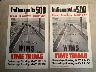 Vintage Indianapolis 500 (1979) Time Trials Posters (22” X 14”) 2