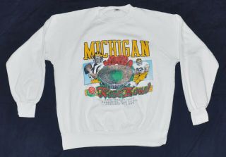 Vtg 1989 Rose Bowl Michigan Wolverines Football Sweatshirt Bo Men 