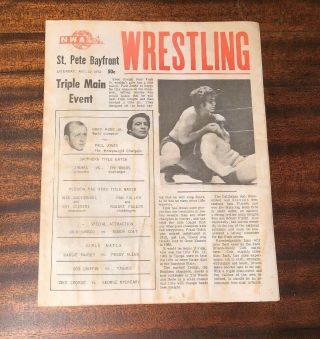Nwa 1972 St.  Pete,  Fl Bayfront Center Wrestling Program Dory Funk Jr Lou Thesz