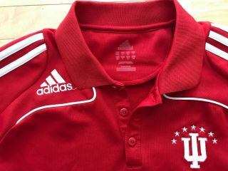EUC Adidas Indiana Hoosiers Soccer Red Polo Jersey Shirt Sz L Mens Football 3